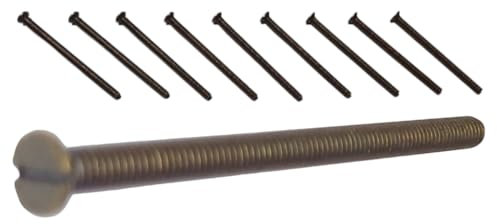 Antique Brass Flat Slotted Countersunk Head Screws, M3.5 x 50mm. (10)
