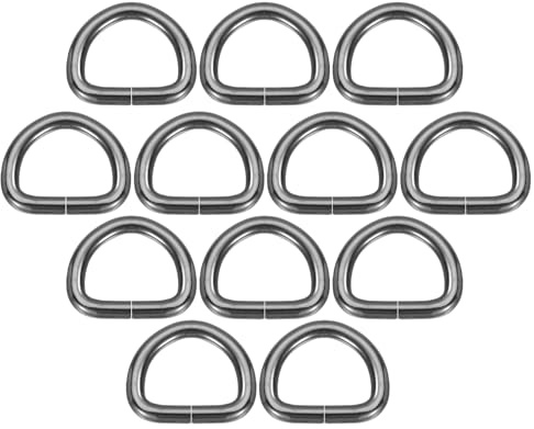 sourcing map 30pcs Metal D Rings Buckle Heavy Duty Opening D-Rings Clips Hooks for Crafts Hardware Bags Keyrings Straps Belts