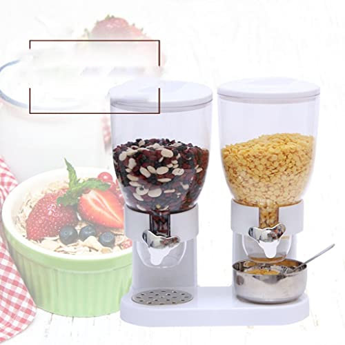 IUokLU 1-3 can Grain Dispenser(per can 2L)- Dry Food Dispenser Perfect As A Candy Nuts Rice Granola Cereal & More Dispenser. Dispenses 1 Ounce Per Twist! (Color :，White-4L
