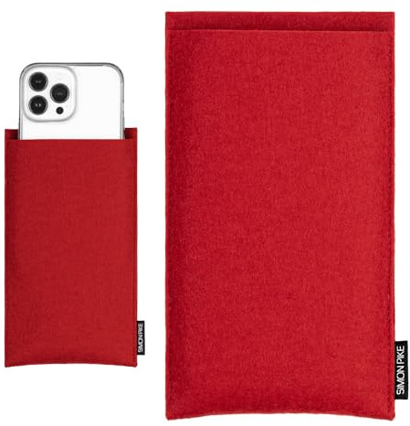 SimonPike Handyhülle passend für Samsung Galaxy A57 | A37 | A17 | A56 (Gr. S) | Boston rot Filztasche aus Wollfilz Handy/Smartphone Tasche