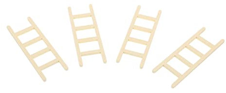 MUSISALY 4Pcs Mini Wooden Ladders for Dollhouse Furnishings Photo Prop Simulation Wooden Ladder for Miniature Gardens and DIY Craft Projects