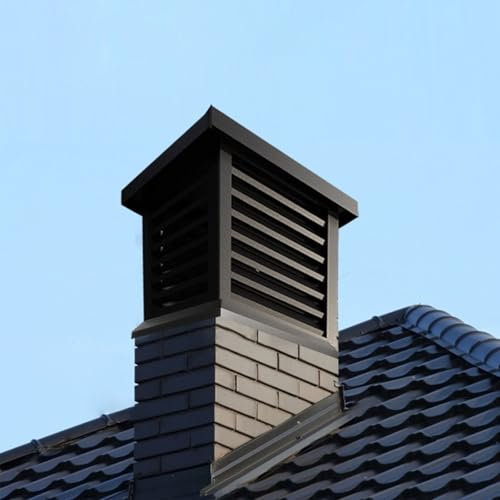 Schornstein Schornsteinhaube Aluminiumlegierung Regenhaube Platz Ablasskappe Dach Vent Cap Regen Louver Cap Entlüftungsdeckel(400mm*400mm)