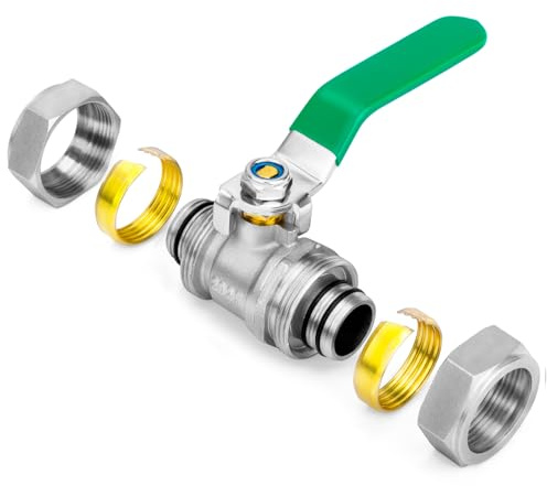 3/4 air compressor valve, Brass Ball Valve, 3/4’’× 3/4’’ Piping, Shut-Off Fittings Fit for Shop Garage Compressed Air Line System Fit for Maxiline RapidAir
