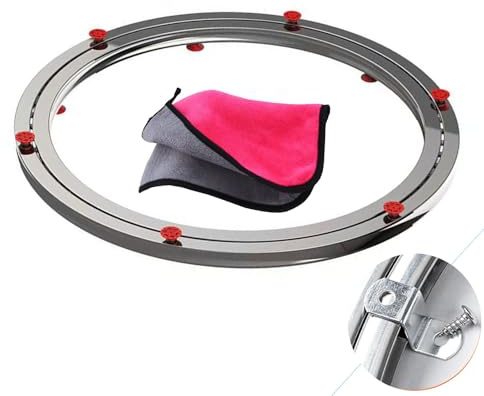 20 Edelstahl Esstisch Drehteller für Heavy Duty Swivel 360°,Lazy Susan Drehlager,Runder Esstisch Glatte Drehscheibe,für Serving Messe Displays (Stainless Steel silver2#, 50cm/20in)