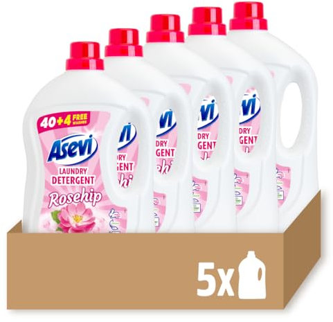 Asevi Laundry Detergent, Washing Liquid Detergent, Laundry Cleanser, 44 Washes, Multipack of 5 X 2376ML