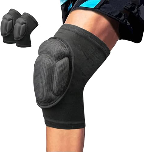 MUNSKT Knee Pads Work, 2MM Thick Sponge Comfort Black Gardening Knee Pads for Men Women Work Trousers Dance Volleyball Riding Sport (XL)
