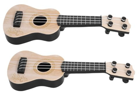 Milisten 2 Guitarras De Juguete para Niños: Mini Ukelele para Principiantes. Guitarra Miniatura De 4 Cuerdas. Juguete Musical Educativo para Niños Pequeños, Portátil para Jugar Al Aire