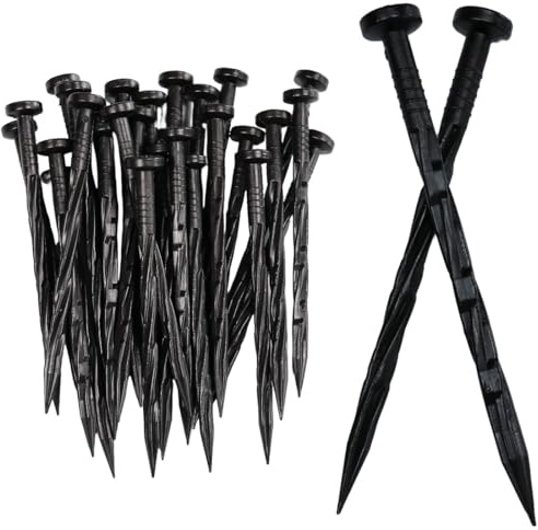 Moruska Lot de 30 piquets de bordure de jardin en plastique, 14 cm, piquets de bordure de pelouse pour bordure de paysage, barrière contre les mauvaises herbes, bordure de chemin, gazon astro et