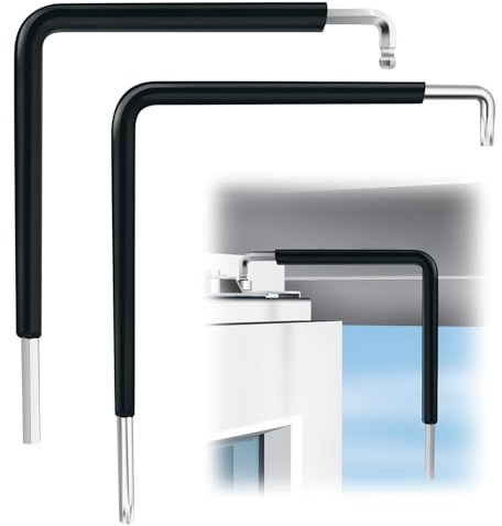 Crewell 2 Stück Fenster Einstellwerkzeug mit Wärmeschrumpffolie Inbusschlüssel 4mm, Kugelkopf 4mm und Torx TX15 Einstellschlüssel für Fenstereinstellungen, Tür und Fenstermontagen, Türreparaturen
