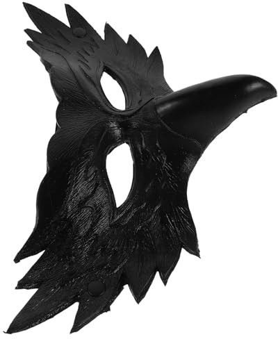 SUPVOX de Corbeau Noir pour Halloween et Bal Masqué Demi-Visage en Latex Léger Accessoire Cosplay Adulte D’Oiseau pour Fête Costumée