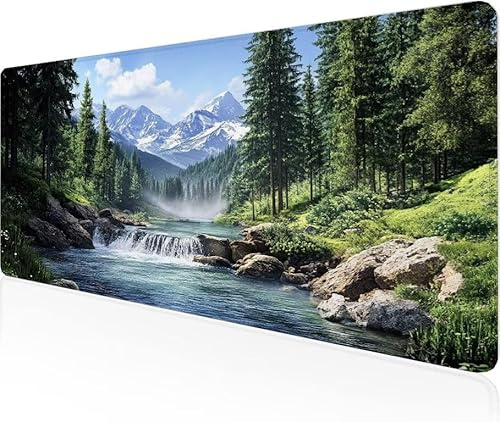Musmatta skog spel musmatta höst stor skrivbordsmatta 1 500 x 800 x 3 mm, arbete från hem väsentligheter halkfri gummibas specialstruktur vattentålig yta slitstark skrivbord matt för bärbar dator Y1