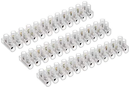 sourcing map Terminal Strip Screw Terminal Barrier Block 3A 12 Position Dual Row Type U Wire Connector 3pcs