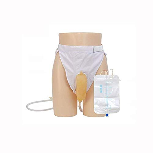 YNGJUEN Männlich Urinbeutel Urinal PIPI Halter Auslaufsicher Wiederverwendbar Tragbar Urin-Auffangbeutel/Bett Alter Mann/Harninkontinenz (Size : Male)