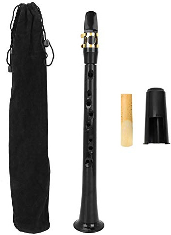 Bb Taschensaxophon, Mini Blasinstrument mit Blatt und Tragetasche, Kunststoff Saxophon für Schüler, Anfänger und Reisen