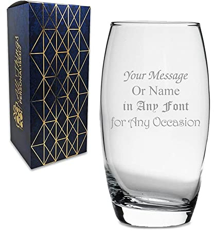 Personalised Engraved 18oz Nouveau Tumbler, Gift Boxed, Personalise with Any Message