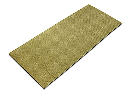 ABAKUHAUS Taube Yoga-Mattenhandtuch, Silhouetten von Flying Birds, rutschfeste schweißabsorbierende Yoga Pilates Workout Pad Abdeckung, 64 cm x 178 cm, Erde, Gelb, Dunkel Khaki