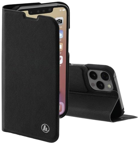 Hama Handytasche für Apple iPhone 13 Pro „Slim Pro“ (Schutzhülle mit Geldbörse 2x Kartenfach, klappbare iPhone 13 Pro Hülle mit Magnetverschluss und Standfunktion) schwarz
