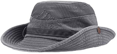 Sonnenhut Herren Damen UV Schutz Sommer Sonnenschutz Faltbar Outdoor Safari Hut Wanderhut Gartenhut Fischerhut Buschhut mit Kinnband UPF 50+