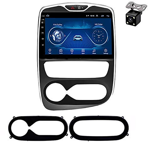 PLOKM Double DIN Android Car Stereo Navigazione GPS con 10 Pollici Touch Screen Lettore Dvd WiFi Bluetooth AM/FM per Hyundai Renault Clio Digital/Analog (AT) 2016-2018