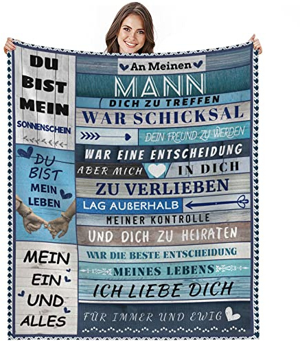 Bold And Brash Hochzeitstag Geschenke für Männer, Kuscheldecke, Jahrestag Geburstag Liebesgeschenke für Ihn, Fleecedecke Flauschig 150x130cm