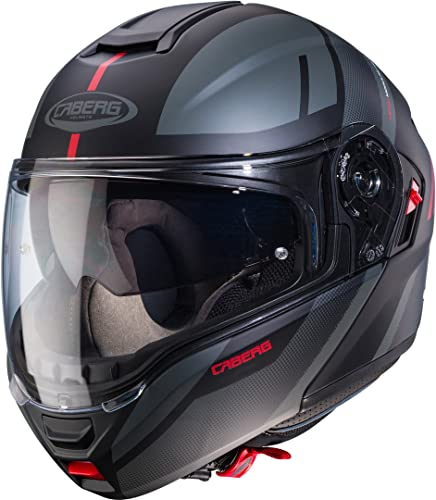 Caberg Levo X Manta Klapphelm, schwarz matt/grau/rot, 2XL (63/64)