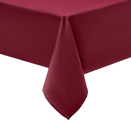 smiry Tischdecke Abwaschbar Rechteckig 140x200cm Tischtuch Polyester Wasserabweisend Lotuseffekt Tischwäsche Schmutzabweisend Abwischbare Tafeldecke für Party Küche Weihnachten, Weinrot