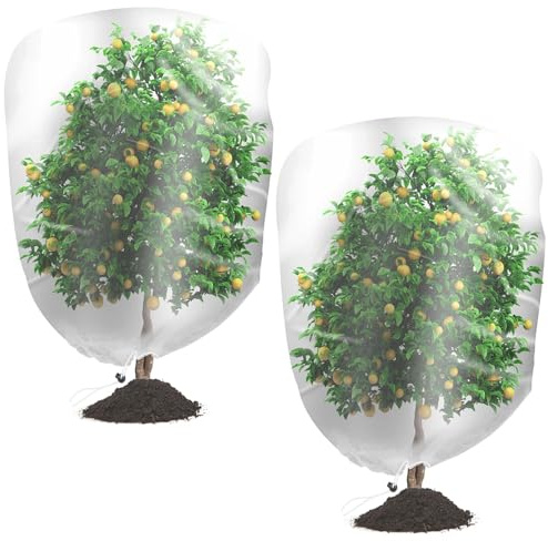 iwiio Lot de 2 filets de protection contre les oiseaux avec cordon de serrage pour protéger les plantes contre les insectes et les oiseaux (80 x 120 cm)