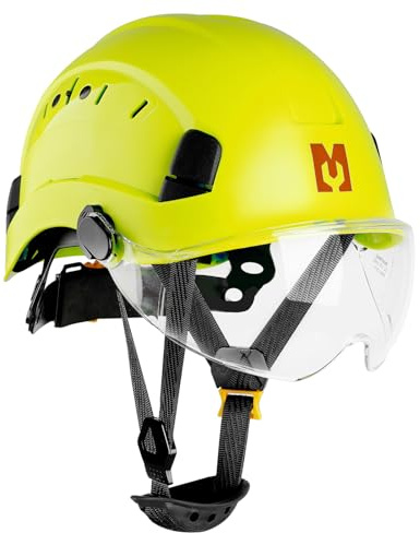Mustbau Casco de Seguridad, Casco EN397 con Bandas Absorbentes y Visera, 53 a 63cm Diadema Ajustable, Material ABS Resistente para Hombres Mujeres - Verde