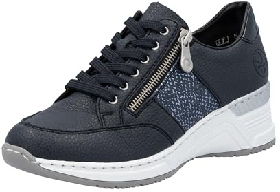 Rieker Damen N4322 Sneaker, blau 14, 37 EU