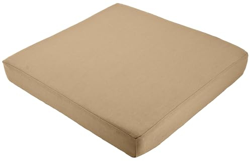 Stylelex Orthopädisches Sitzkissen Box - 100% Baumwolle 225g/m² mit Kaltschaum-Schaumstoff - Qualitatives Stuhlkissen - Feste Qualität - Waschbar (Beige, 45x45x6cm)
