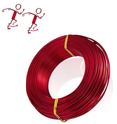 18 Gauge 1mm Red Aluminum Craft Wire,45m Bendable Metal Crafting Wire for Sculpting,Bike Modelling Skeleton Crafting Floral Making Wire,Jewelry Making Wire,Binding Wire for Xmas Wreath Wire