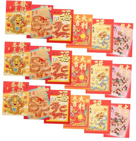 VILLFUL Rote Geldumschläge Chinesischer Stil Festumschläge Mit Drachenmuster Umschläge Zum Mondneujahr Rote Päckchen Für Bargeld Verpackung Für Geldgeschenke