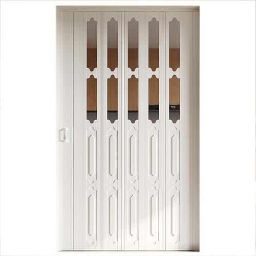 Porta A Soffietto Porta interna scorrevole per camera da letto, cucina, ufficio, porta pieghevole a fisarmonica in PVC per porta del corridoio e capannone esterno/Armadio personalizzabile(34x80in(86.4