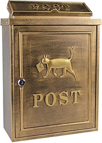 Cassetta Postale in Acciaio antiruggine di Grande capacità, con Serratura a Parete, Installazione Classica, zincata per Resistenza al Vento e alla Pioggia, Cassetta Postale a Parete (Gatto d