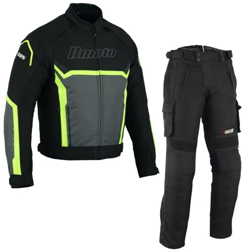 WMW WALI MOTO WEAR Motorradkombi Textil Zweiteiliger Motorradanzug mit Protektoren,Wasserdicht und Atmungsaktiv,Motorradjacke und Hose Set Herren Leichter Motorradanzug mit Schutz