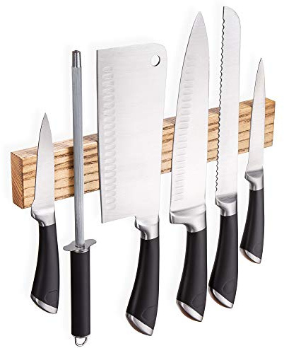 Ashtree Magnetic Knife Strip - 12 Inch Wooden Magnet Holder for Wall - Metal Knives Magnetic Rack Wood Knife Bar - Kitchen Strip Storage N-25