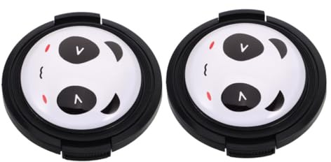 Objektivschutzkappe 52mm 2 Stück Kunststoff mit Panda Motiv | Texturierte Druckseiten, Universelle Passform für Kameraobjektive, Staubschutz für Outdoor und Porträtaufnahmen