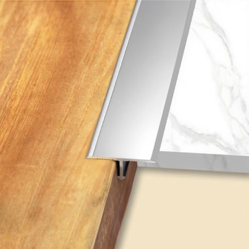 Marsred 3 Stück T-Profil Aluminium, 900 x 20mm Übergangsprofil Bodenleisten Abdeckleisten für Türschwellen und Verbindungsböden von Laminatdielenfliesen, Silber