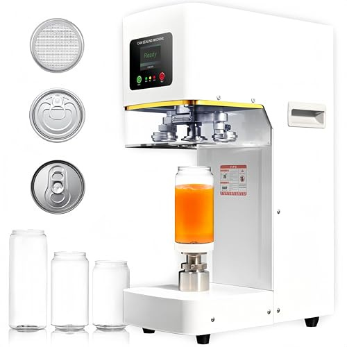 Fully Automatic Can Sealing Machine, 140W Electric Automatic Cup Sealer Machine, Commercial Tin Can Sealer Seaming Capping Machine with Counter, Dia. 55mm, Height 92/115/122/168mm 220V