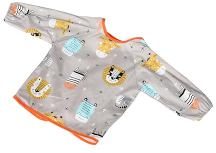 FUNOMOCYA Babero de Manga para Niña Niña y Fácil de Limpiar Protector de Ropa Elástico para Alimentación y Destete Guardería Diseño Cómodo y Seguro para