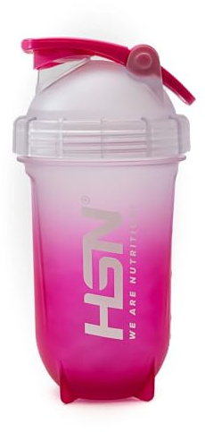 HSN Shaker Rocket We Are Nutrition! Libre de BPA | 500ml | Transparente Rosa | Vaso Mezclador con Bola Mezcladora | Cierre Hermético y Tapón Anti-Fugas | Sin Olores | Fácil Limpieza