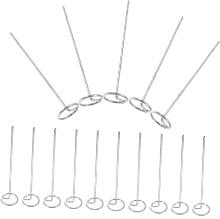 Toyvian 20 pièces Piquets Jardin Acier Galvanisé Tête Pointue Fixation Gazon Synthétique Toile Paysagère Bâche Tente Robuste