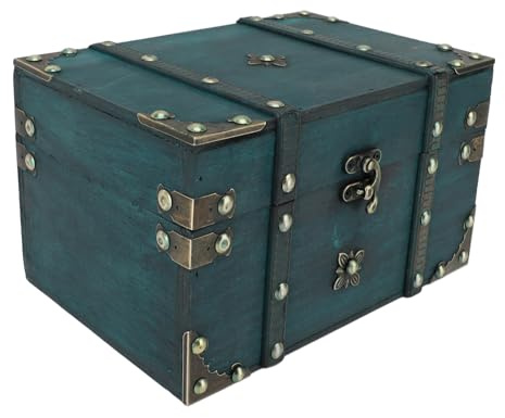 Eujgoov Scatola di Stoccaggio di Gioielli Vintage Progettata, Cassa del Tesoro in Legno per Organizzazione Ordinata, Grande Aggiunta Ai Tavoli da Condimento, Ideale per Le Donne (Green)