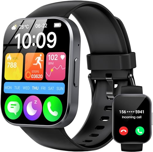 OUKITEL Smartwatch Uomo Donna, 1.91 Orologio Smartwatch con Effettua/Risposta Chiamate, 140+Modalità Sportive Impermeabile IP68, Smart Watch con Monitoraggio del SpO2/Sonno/Contapassi per IOS/Android
