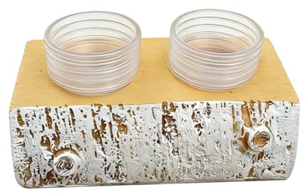 Generisch Magnetische Futterleiste Für Geckos - Magnetische Futterschale - Zubehör Für Gecko Terrarien Mit Doppelnapf | Für Echsen Schildkröten Spinnen Haustierschlangen Bartagamen Frösche