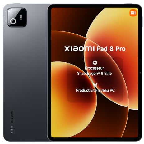 XIAOMI Pad 8 Pro Tablette 11,2'' 8＋256 Go Snapdragon® 8 Elite - Gris | Écran 3,2K 144Hz, batterie 9200mAh(typ) longue autonomie, HyperAI, 3 ans de garantie, chargeur non fourni