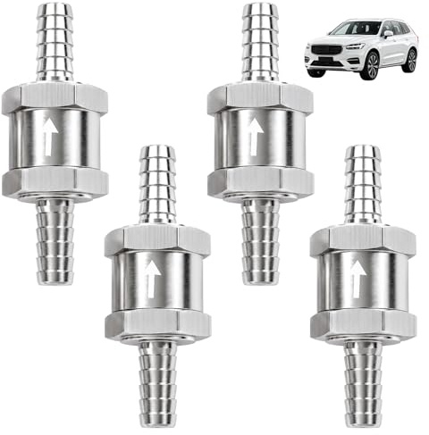 4 válvulas antiretorno de 8 mm de aluminio, válvula antiretorno para gasolina, diésel, agua, aceite, válvula de combustible universal para coche, moto, barco, sistema de combustible, uso versátil