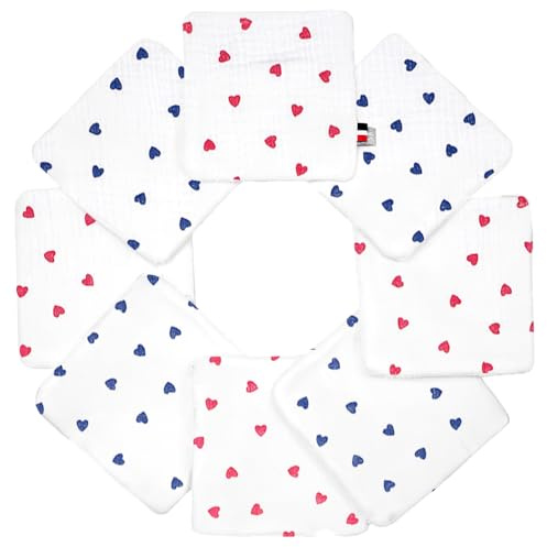 SEVIRA KIDS - Salviette per bambini lavabili 8 pezzi, Lovio - 10 x 10 cm Made in France
