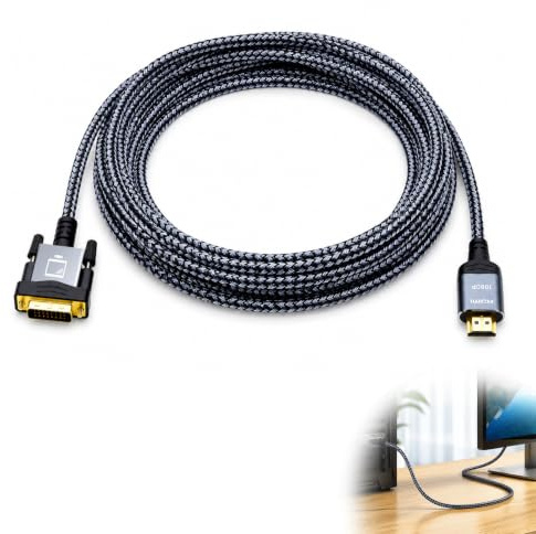 Zolara DVI vers HDMI Câble Adaptateur, 3m, HDMI Auf DVI Kabel, Câble Adaptateur HDMI DVI Câble, compatible avec Ordinateurs Portables, Ordinateurs de Bureau, Écrans, Projecteurs, Télévisions HD