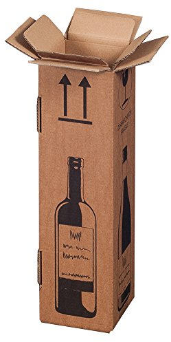 20x Flaschenversandkarton Weinkarton für 1 Weinflaschen (PTZ Zertifikat - DHL/UPS)
